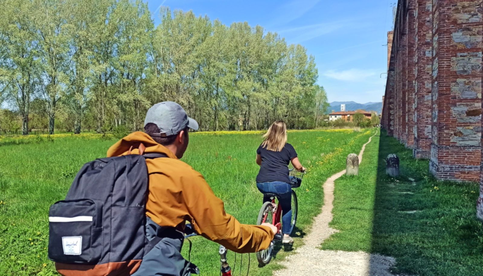 Tour the waterway, cycling just outside the city of Lucca