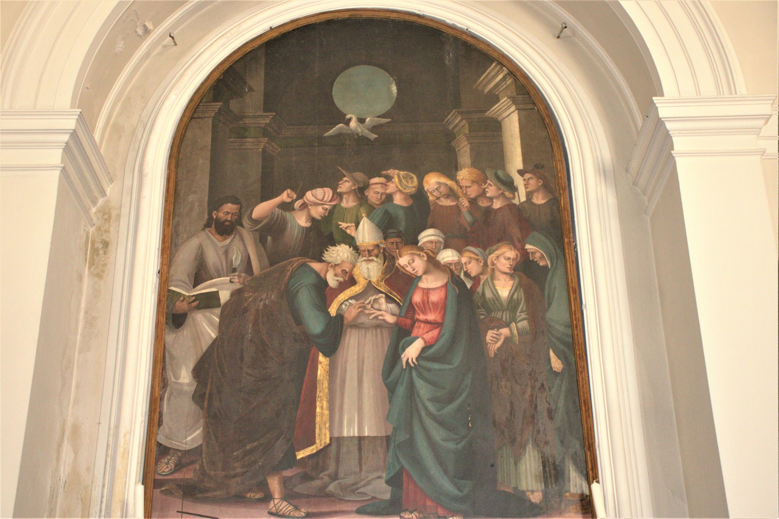 The Marriage of the Virgin which derives from the workshop of Luca Signorelli of 1465
