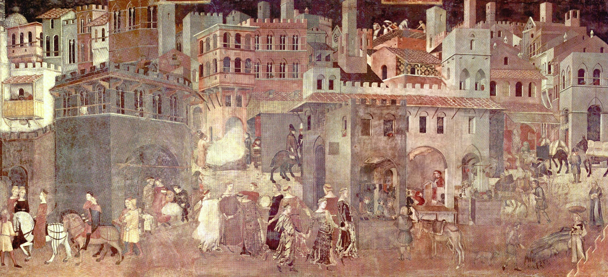 Ambrogio Lorenzetti, Wirkungen der guten Regierung in der Stadt