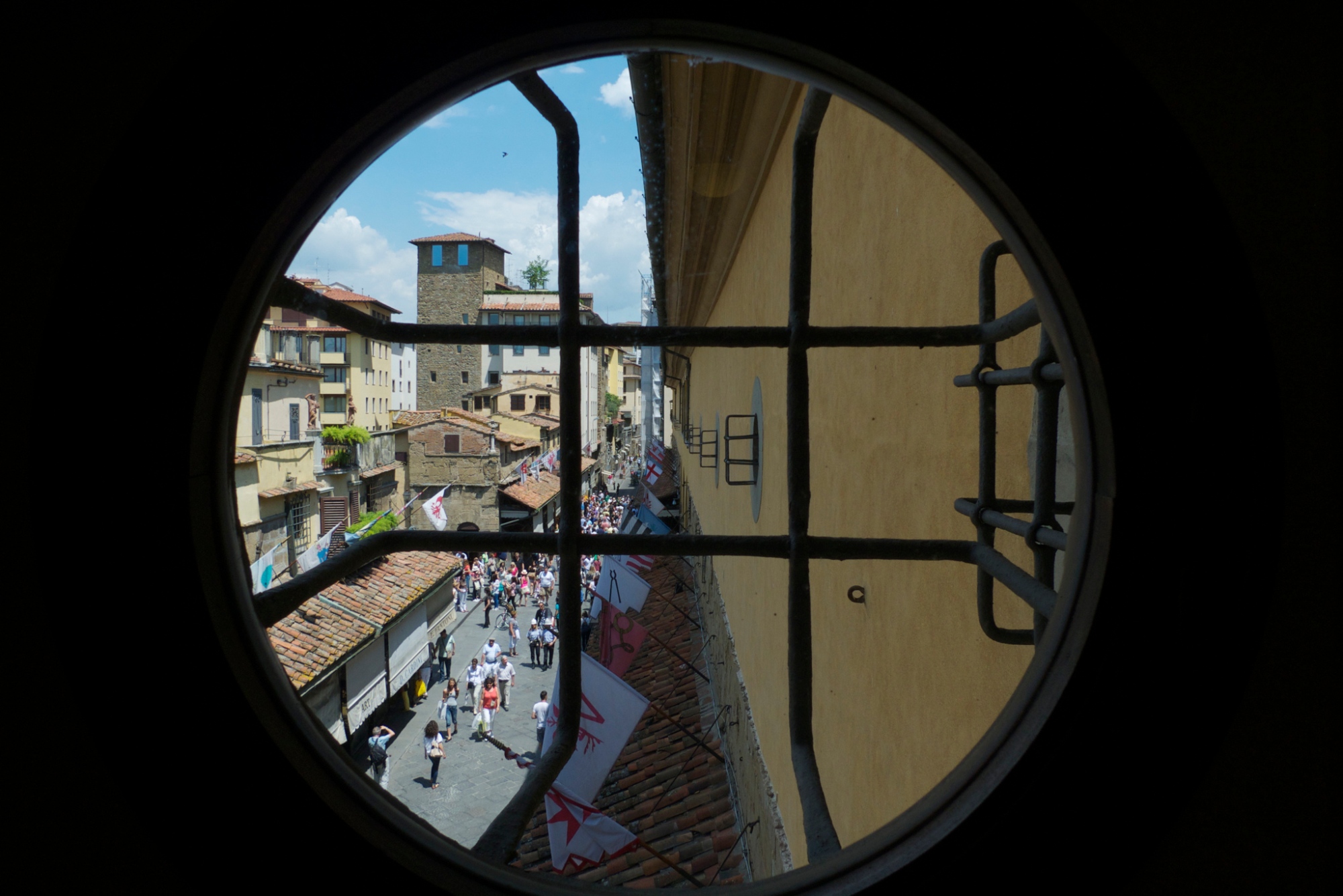 La vista su Firenze dal Corridoio Vasariano