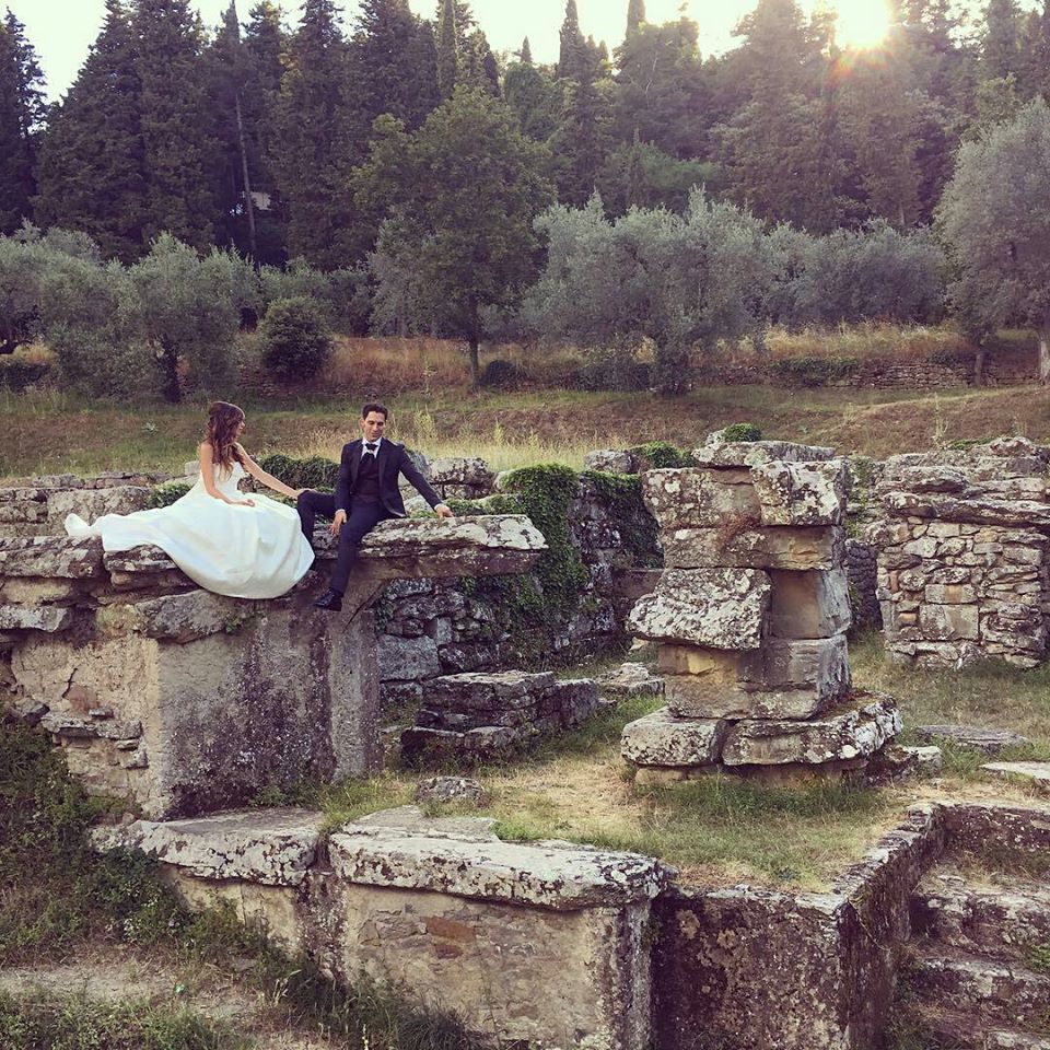 Hochzeit inmitten der Archäologischen Stätte von Fiesole