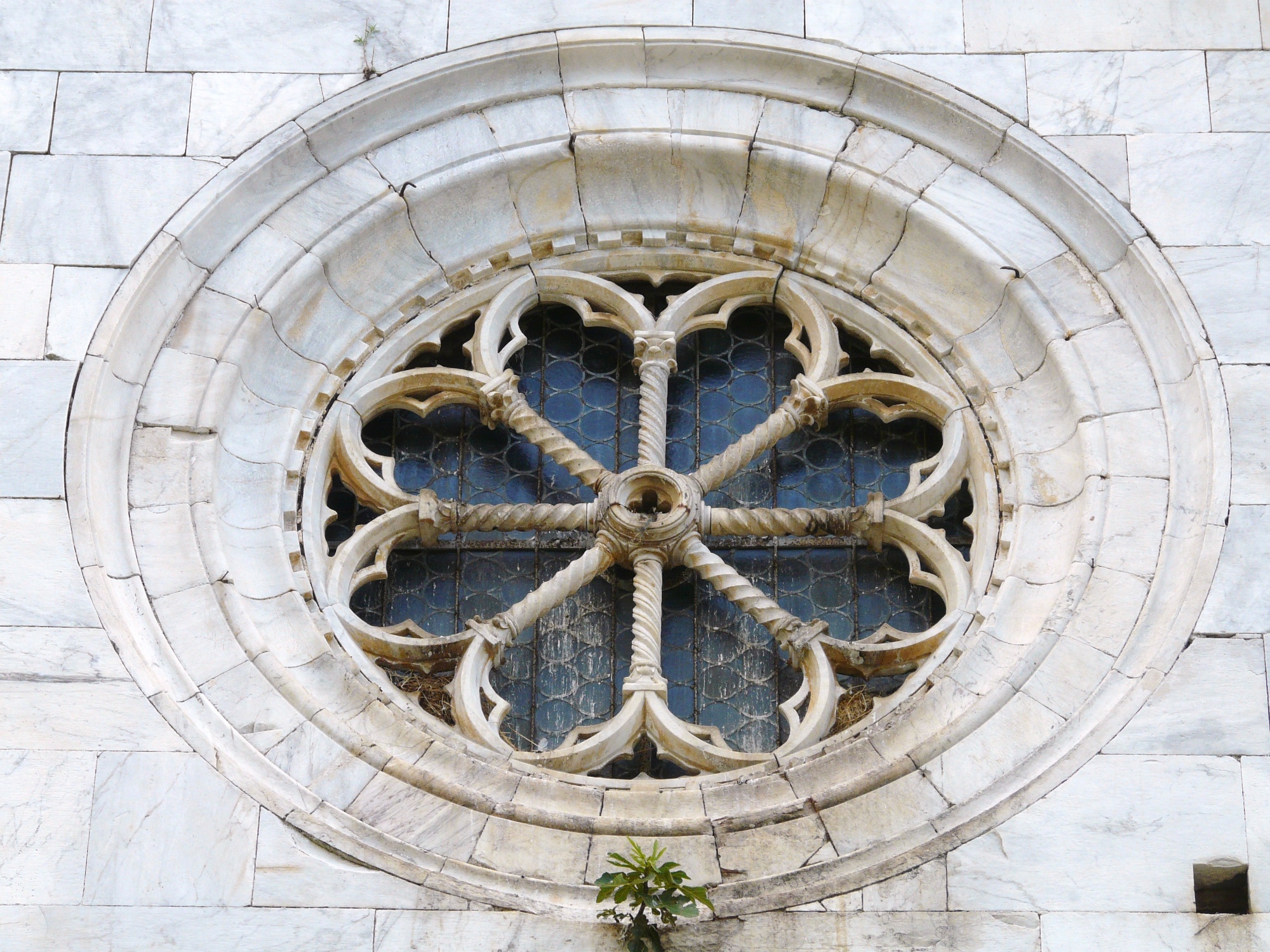 Rose window on the parish church