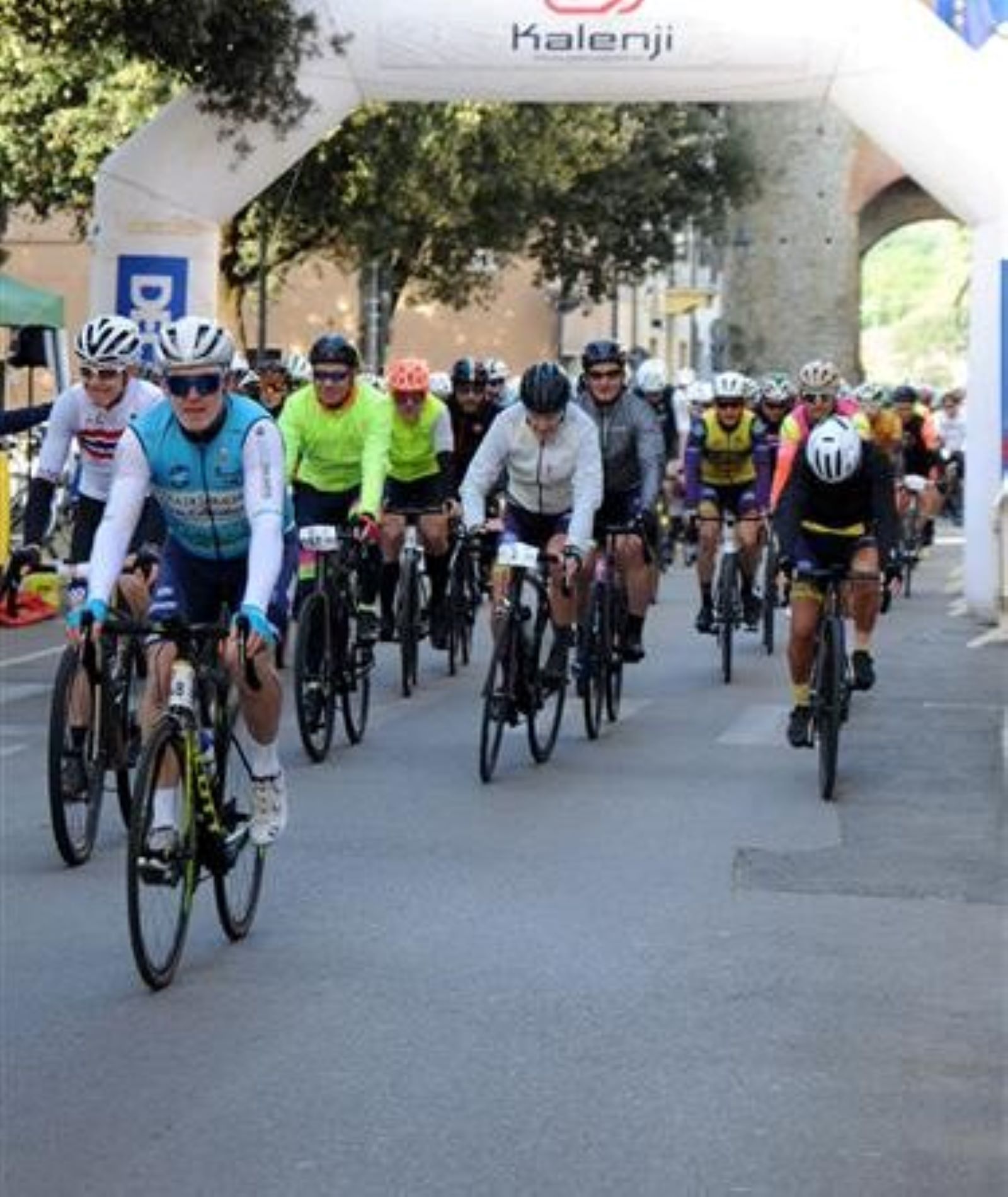Immagine di un gruppo di ciclisti durante la corsa
