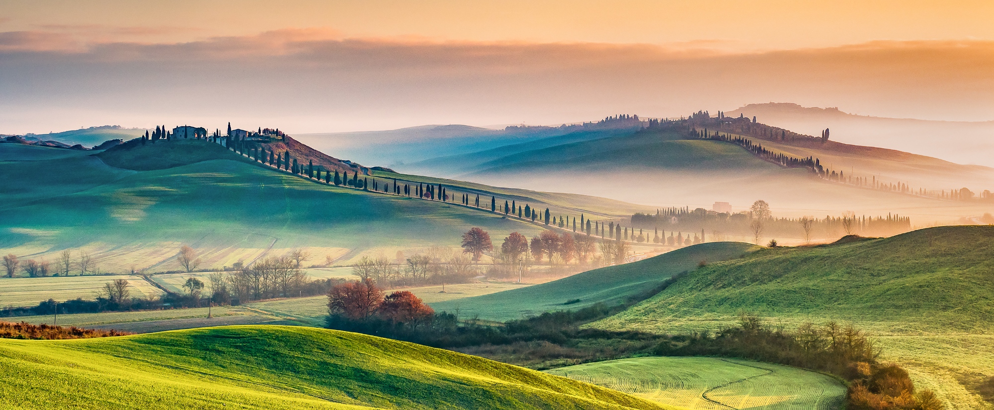 Immagine delle crete senesi con colori e panorami tipici del posto