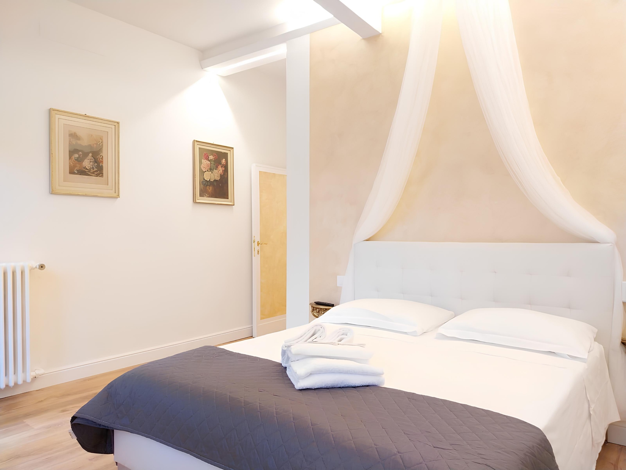 double room with four-poster bed, private terrace and private en-suite bathroom