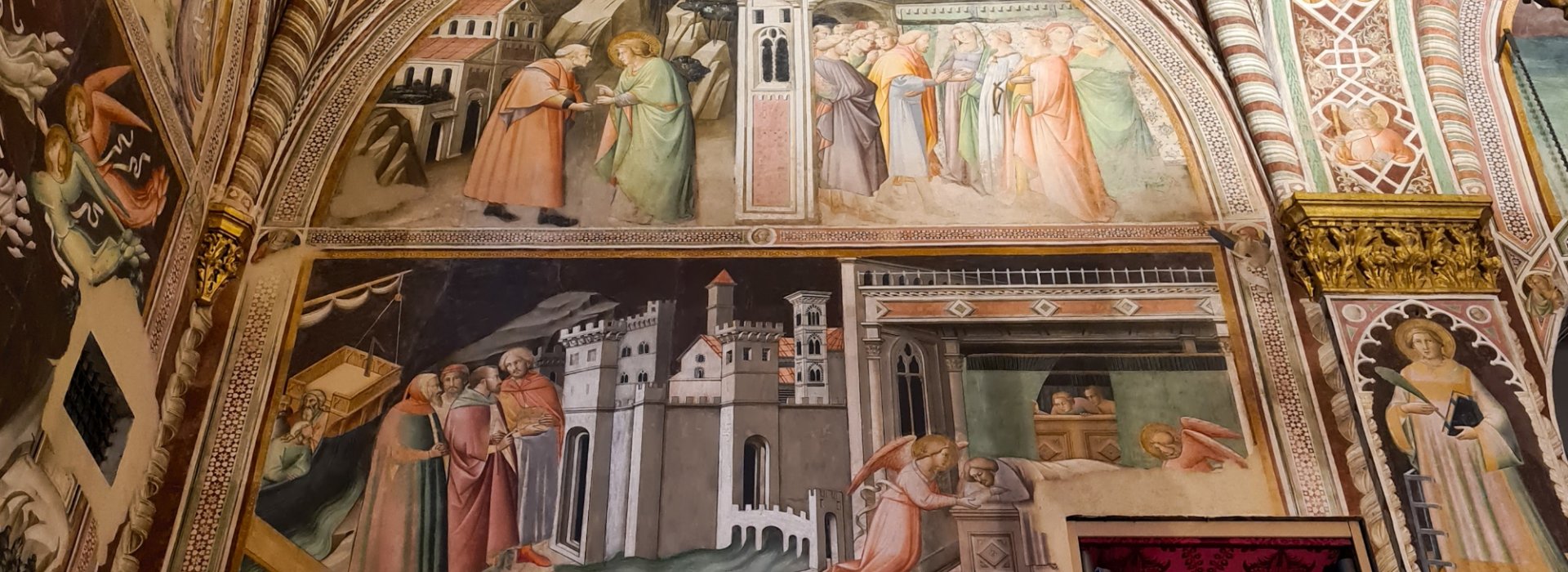 Affreschi di Agnolo Gaddi e bottega nella Cappella della Sacra Cintola del Duomo di Prato Affreschi di Agnolo Gaddi e bottega nella Cappella della Sacra Cintola del Duomo di Prato