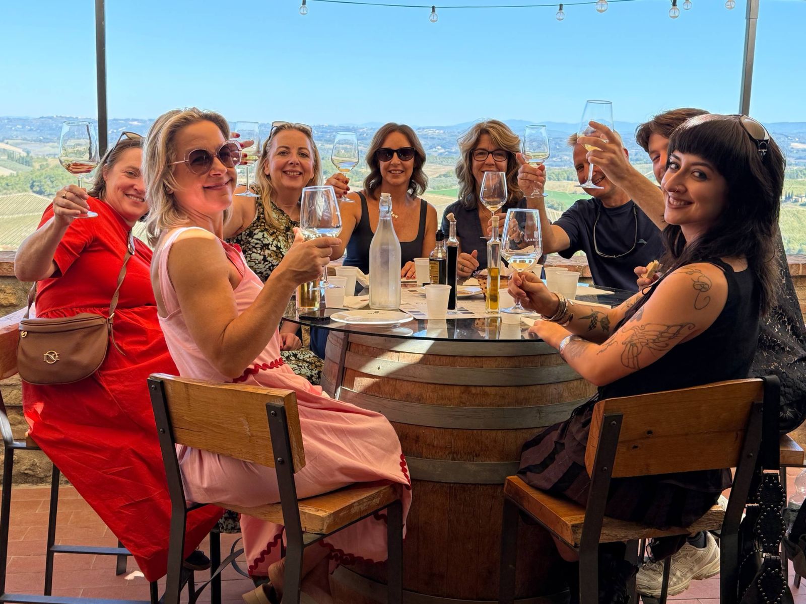 Wine tasting at a local Tuscan winery