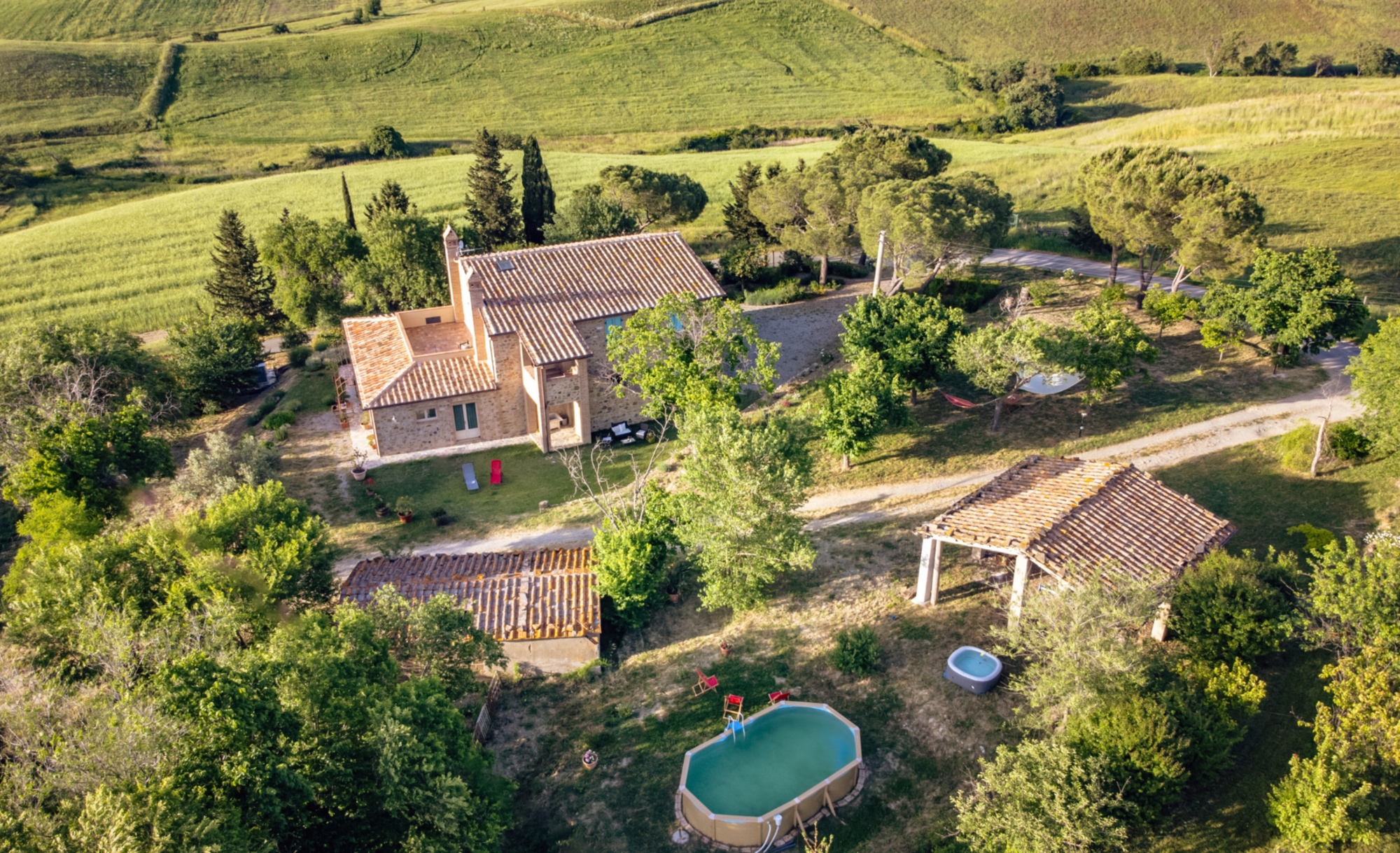 Vista del giardino del Podere Stabbiatelli
