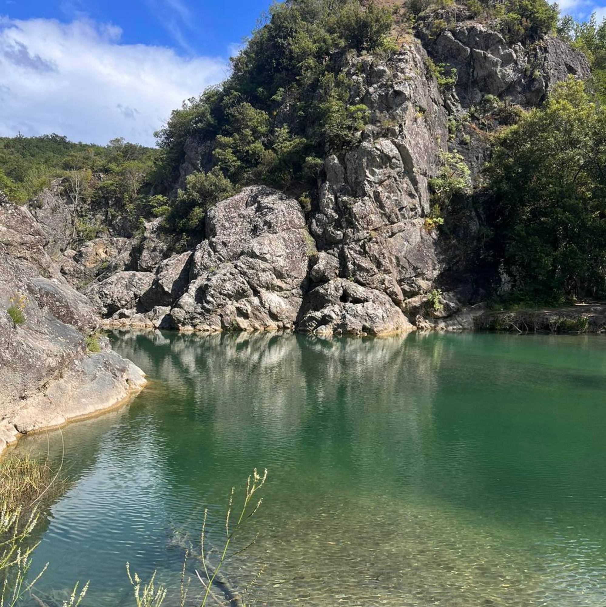 Le acque smeraldo del fiume Merse a Brenna