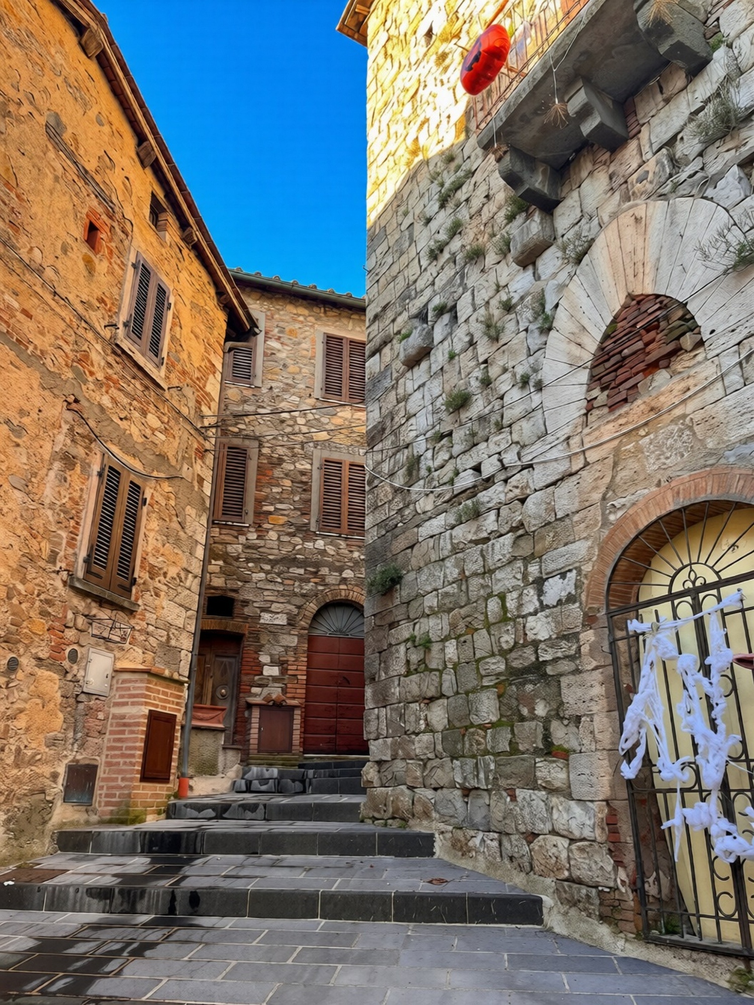 Vicolo medievale nel centro storico di Montieri