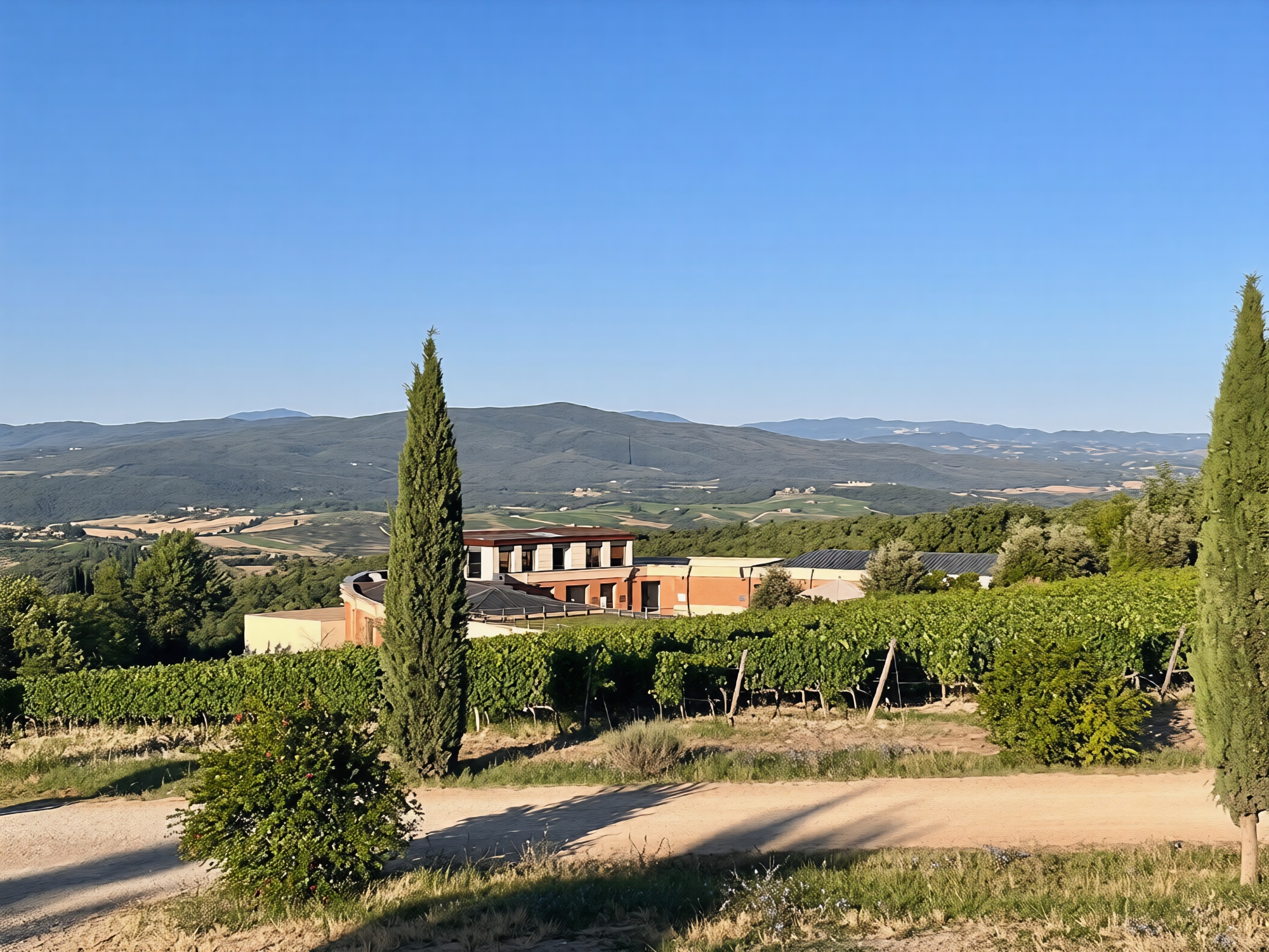 Struttura agricola di Fonterutoli tra i vigneti del Chianti Classico