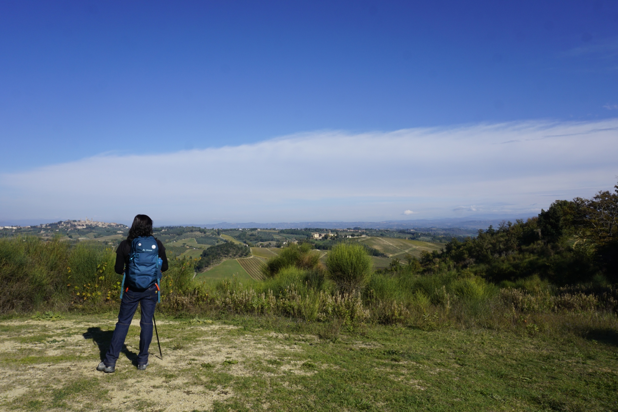Trekking in the countryside of San Gimignano