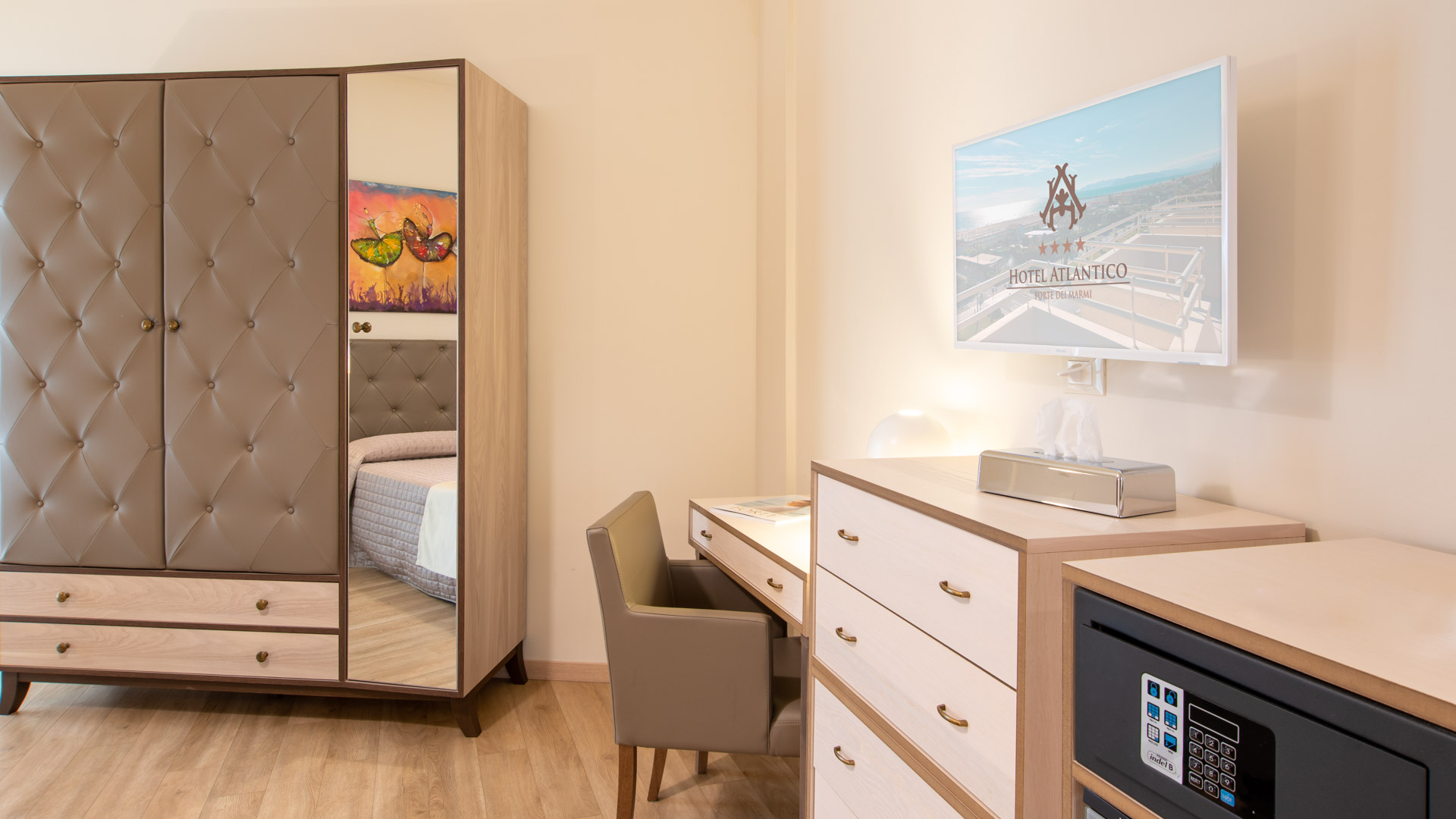 Detail of a room at Atlantico Hotel Forte dei Marmi