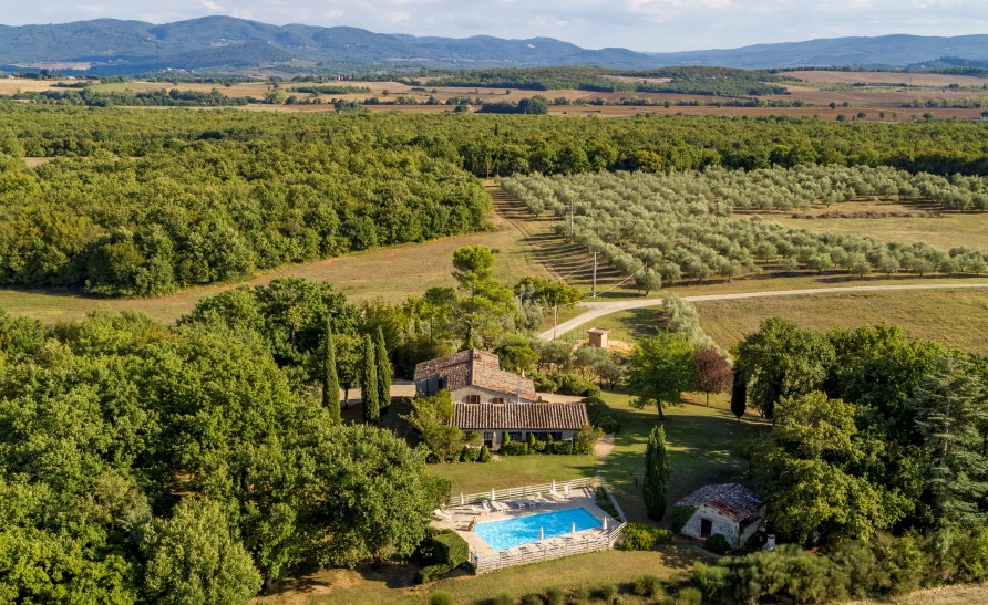 Fattoria Nerbona from the top with swimming pool