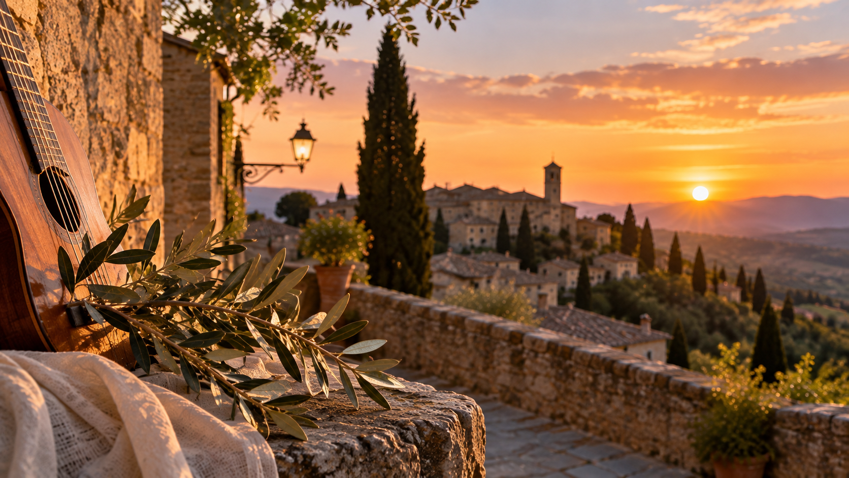 Immagine di casale Marittimo al tramonto