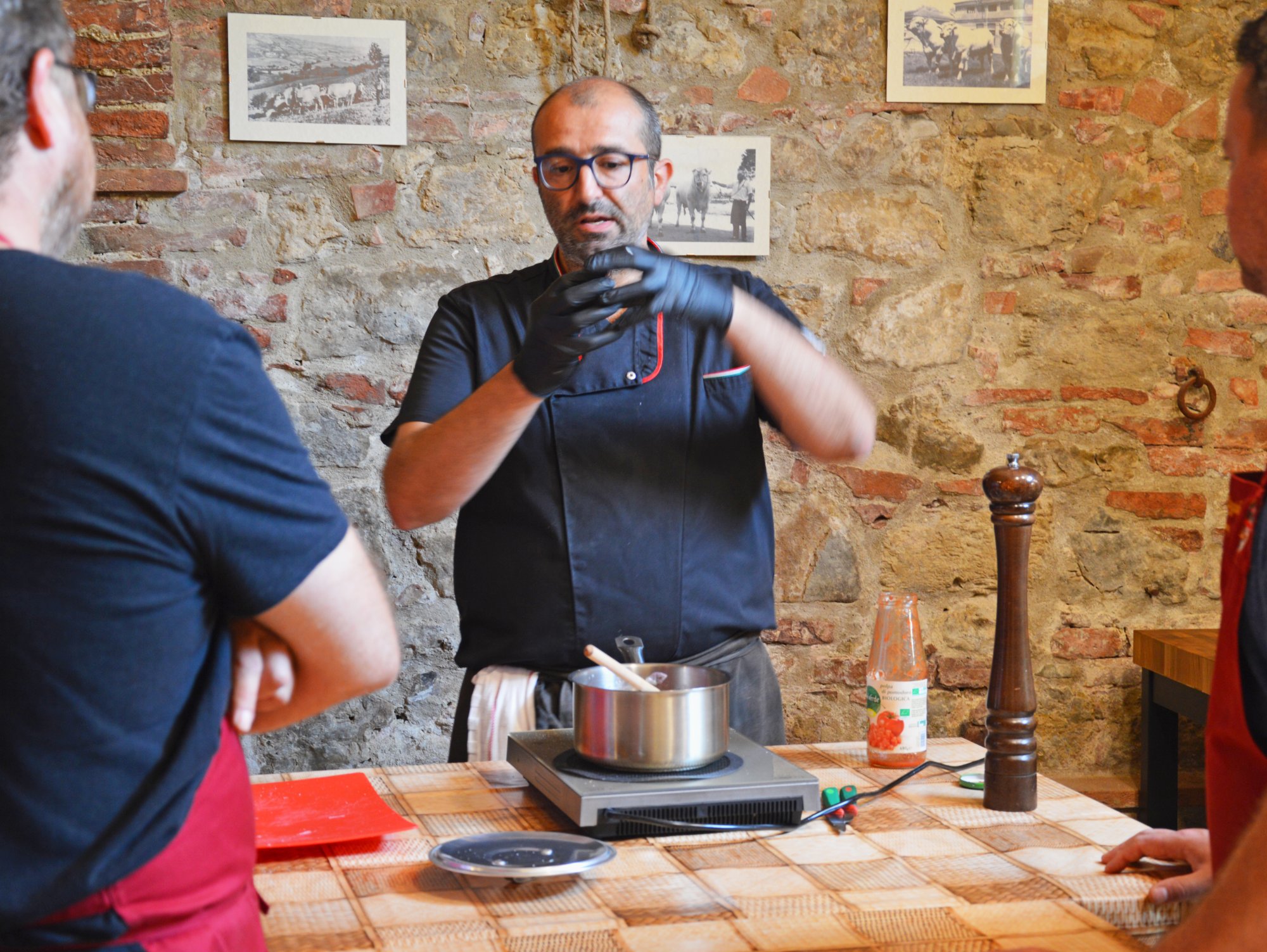 Giacomo, Chef & Sommelier, during a cooking demonstration