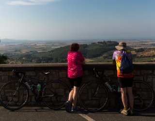 Cyclists and landscape