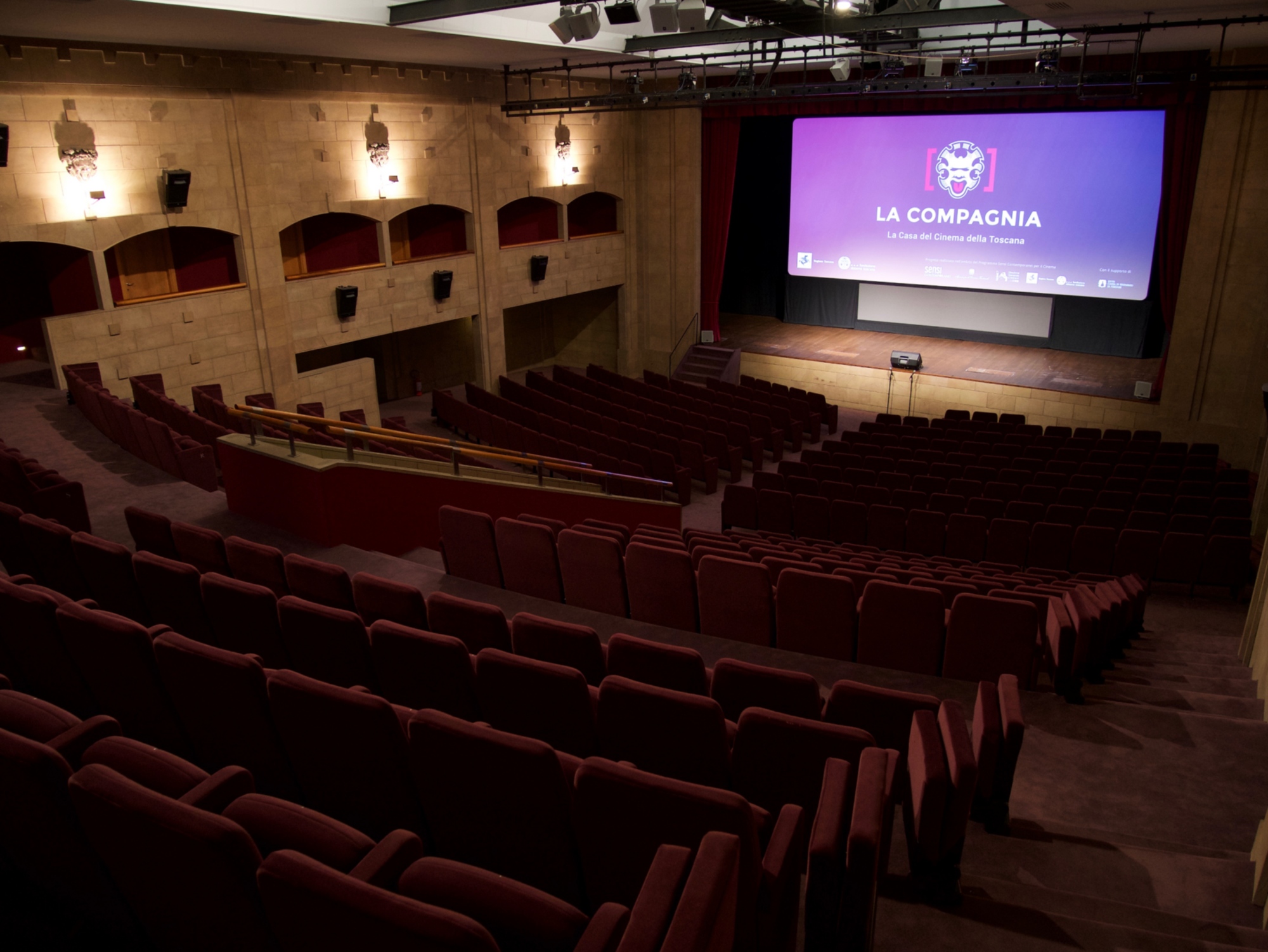 Vista dall'alto della sala del cinema 