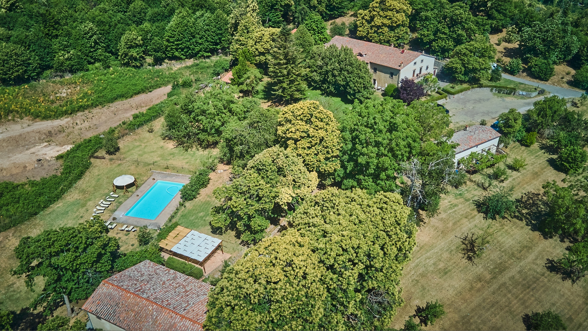 Panoramic view of Relais San Lorenzo nearby Amiata Mountain Tuscany