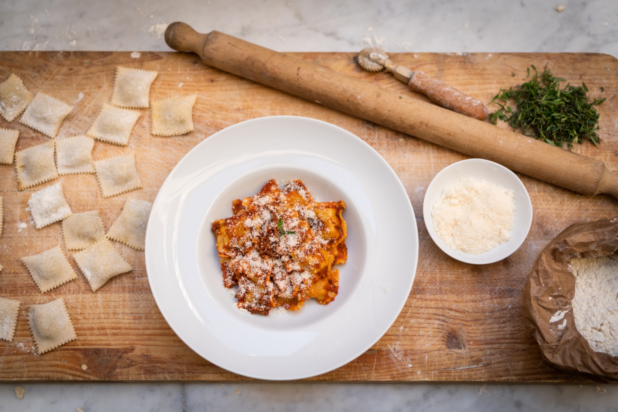 Taglierini with beans