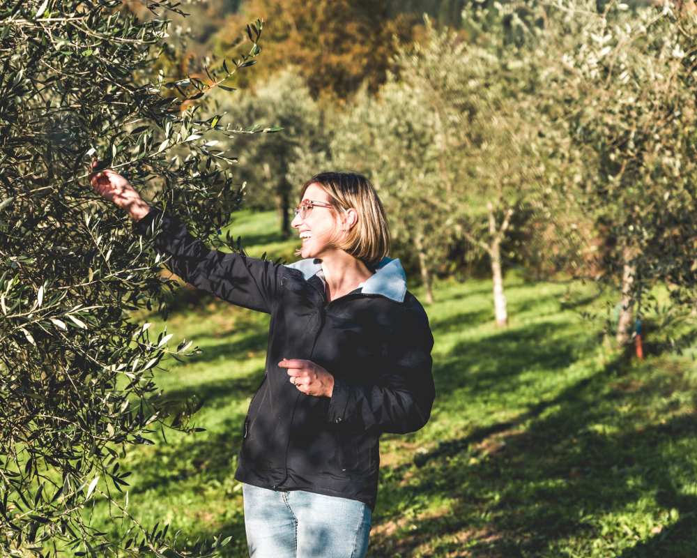 Francesca Ferrari in her olive grove