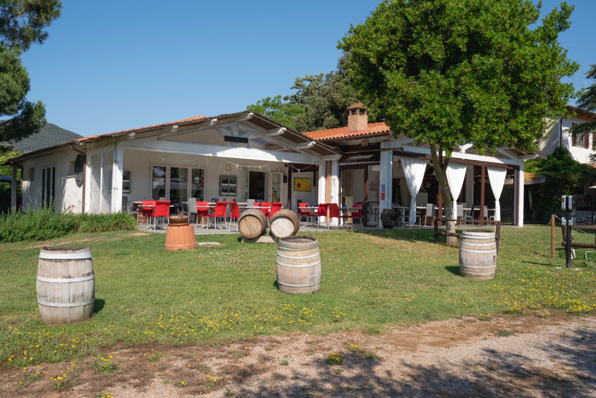 Outdoor restaurant tables