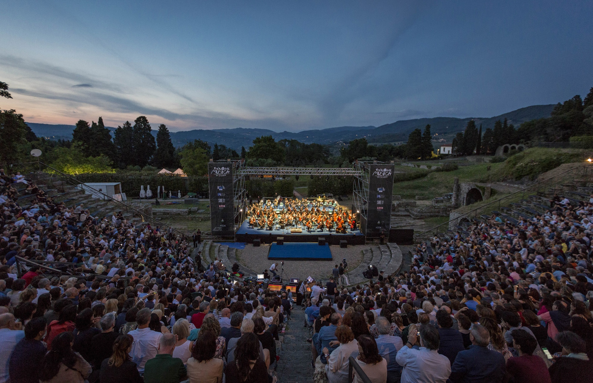 L'Area Archeologica di Fiesole durante un concerto dell'Estate Fiesolana