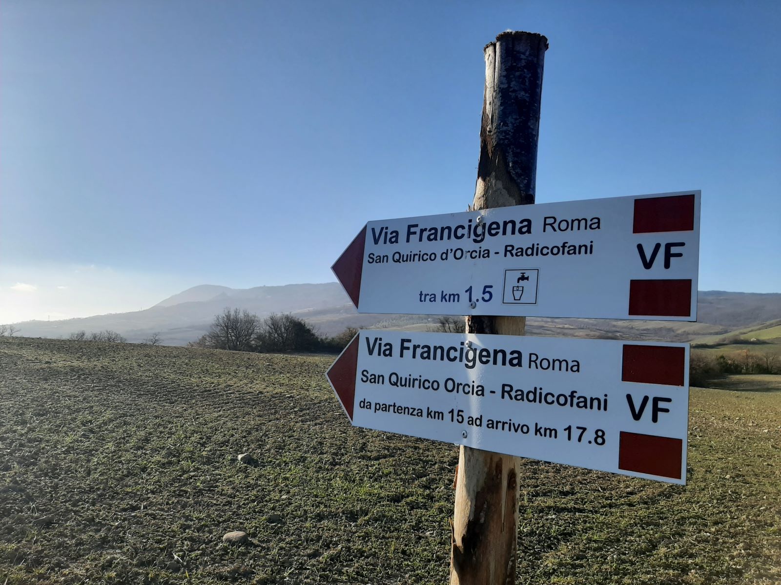 A five-day trekking on the Via Francigena from Siena to Radicofani