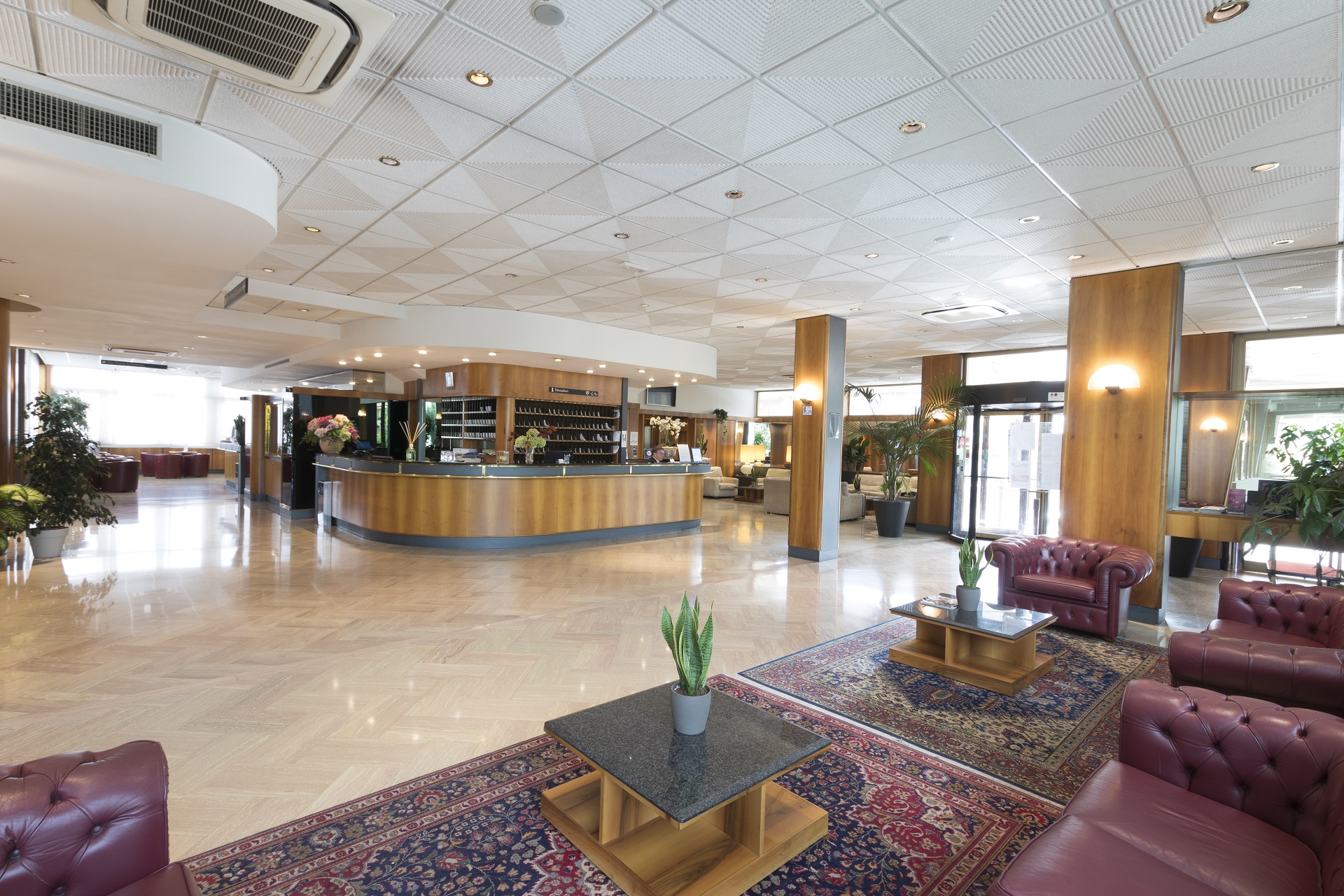 La hall dell'Hotel Minerva ad Arezzo