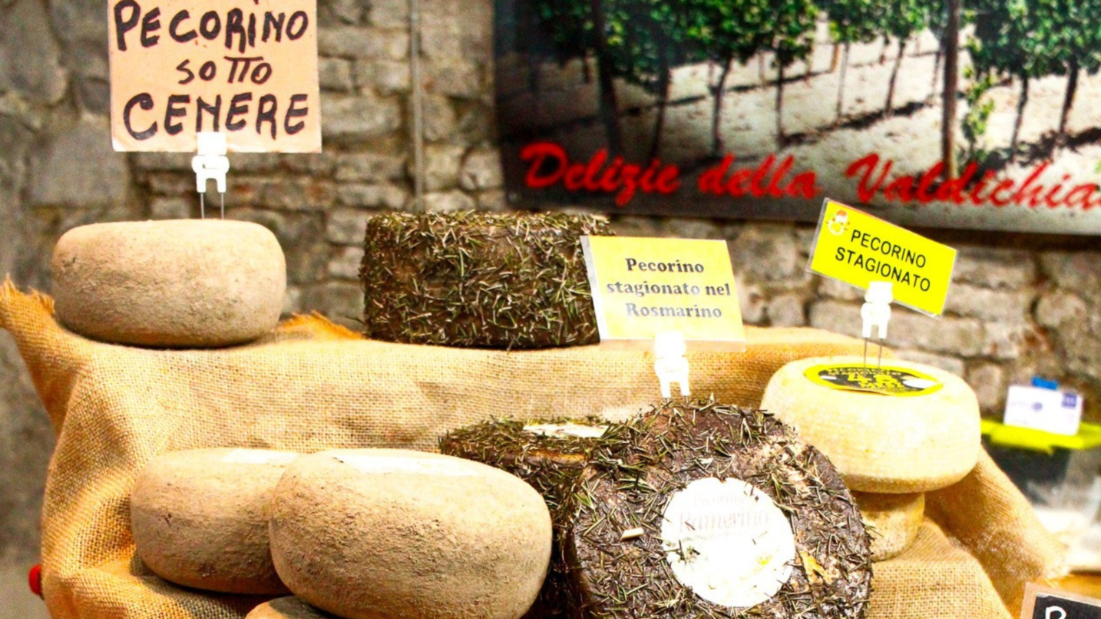 Immagini di formaggi esposti durante la manifestazione
