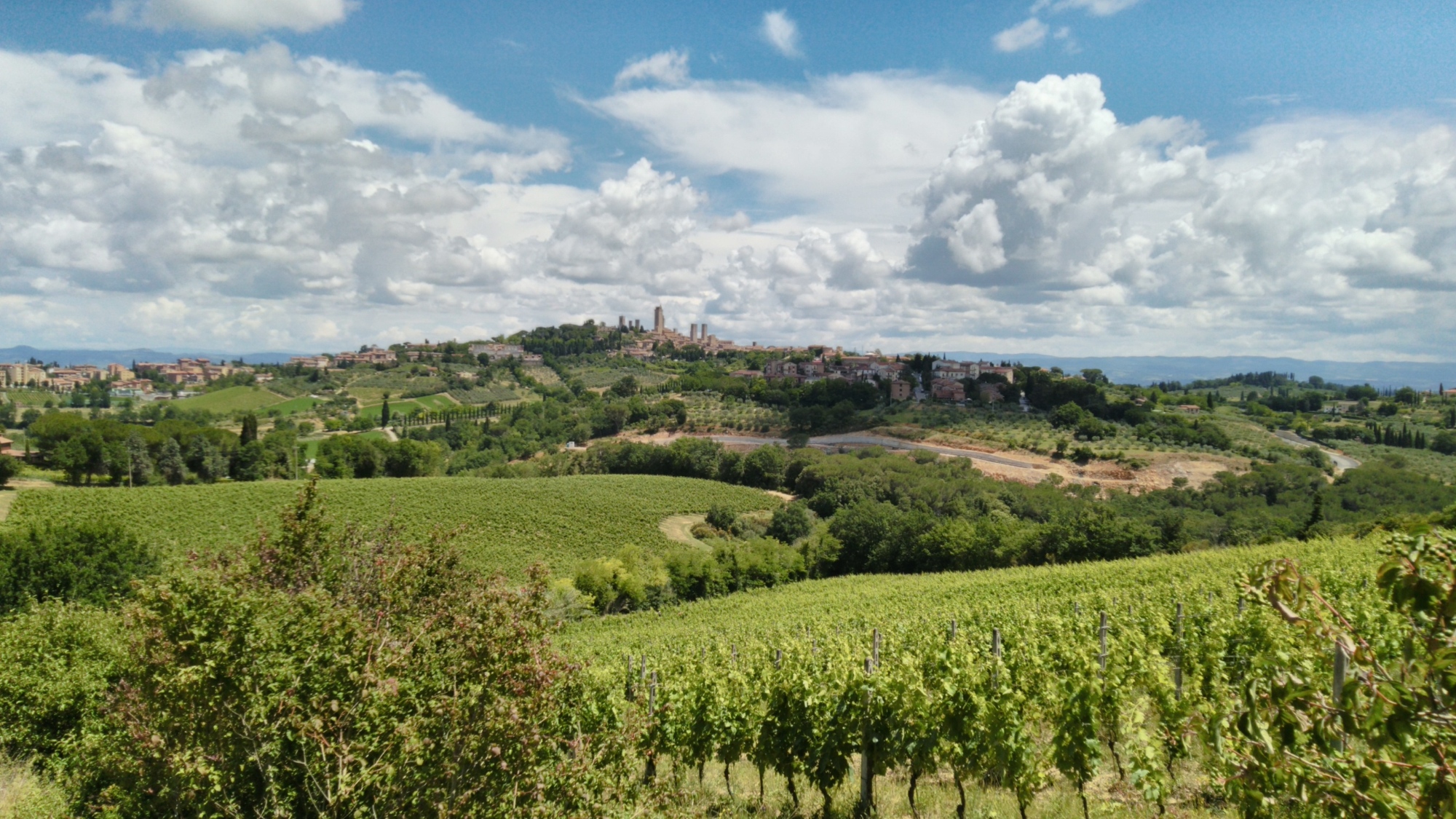 Trekking in the countryside of San Gimignano