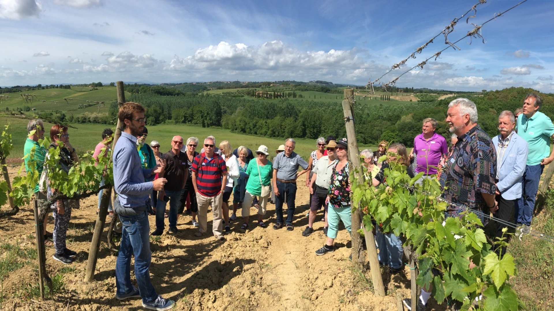 The visit to the vineyard of Tenuta Montechiaro, on the Chianti's hills near Siena