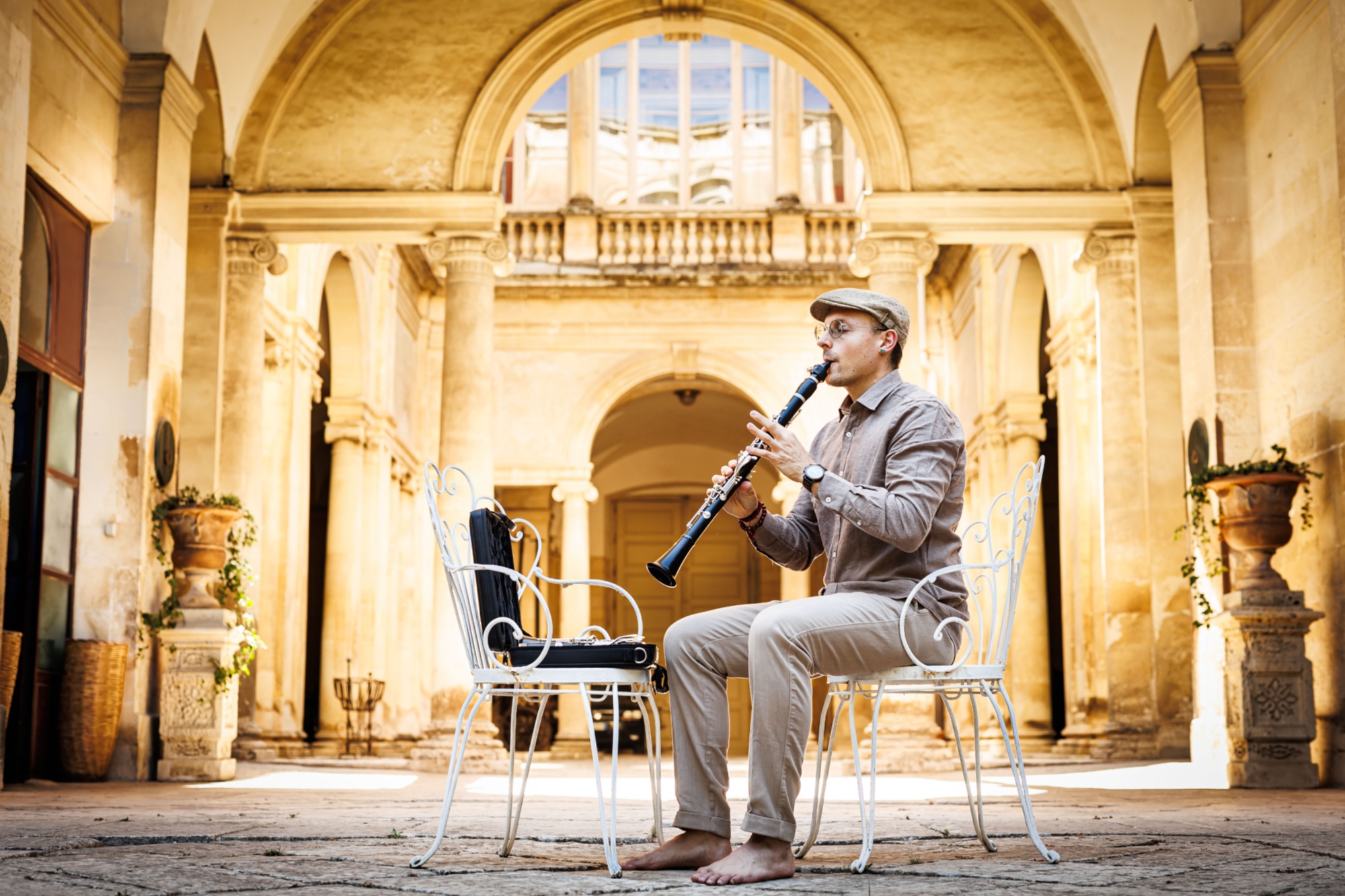 Image of musician Kevin Spagnolo as he plays