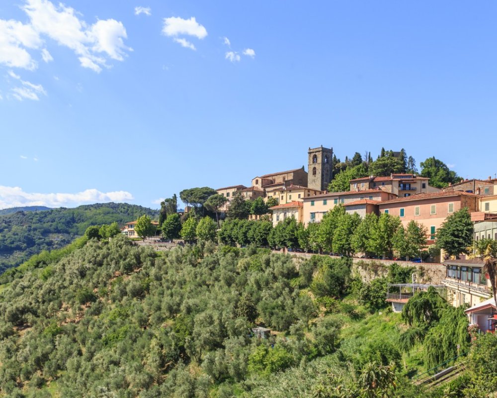 Montecatini Alto, a scenic terrace on the Valdinievole