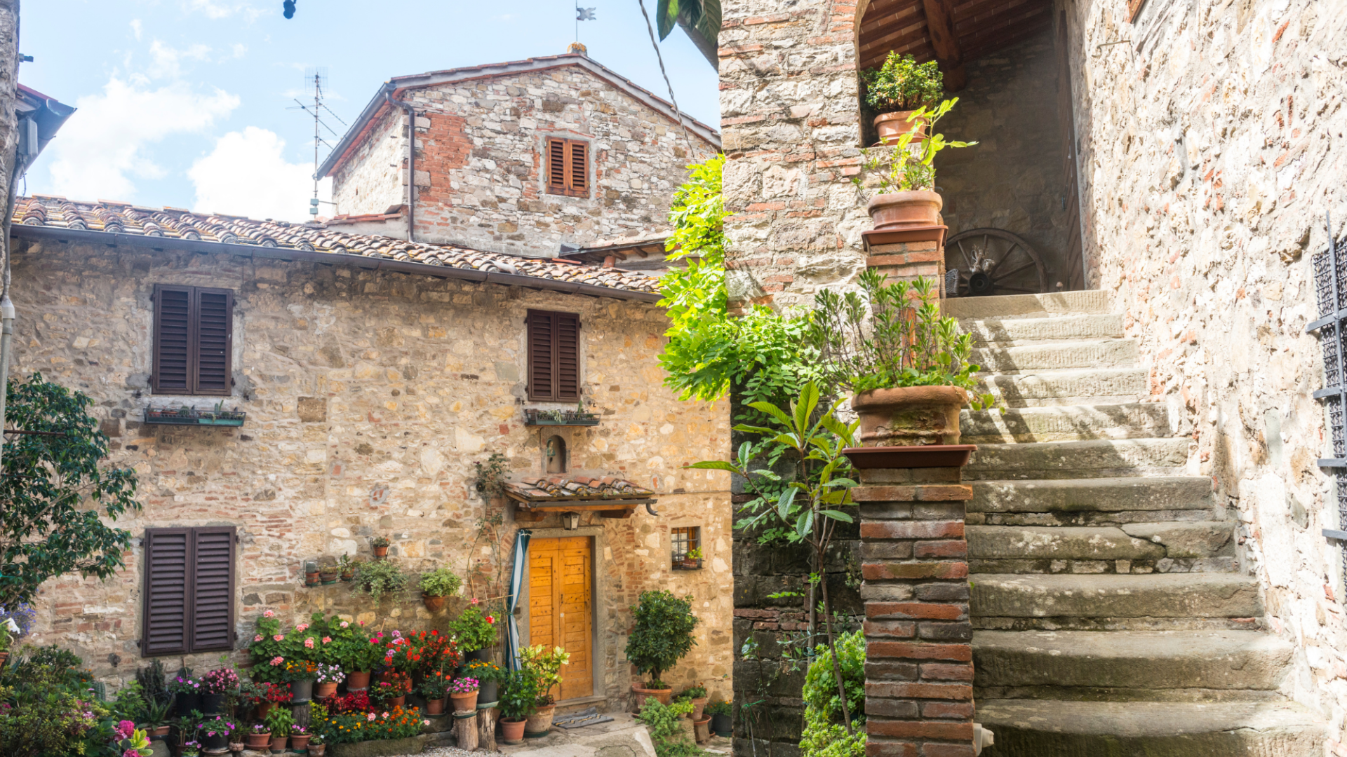 The borgo di Montefioralle, one of the most beautiful villages in Italy, in the heart of Chianti and Tuscany