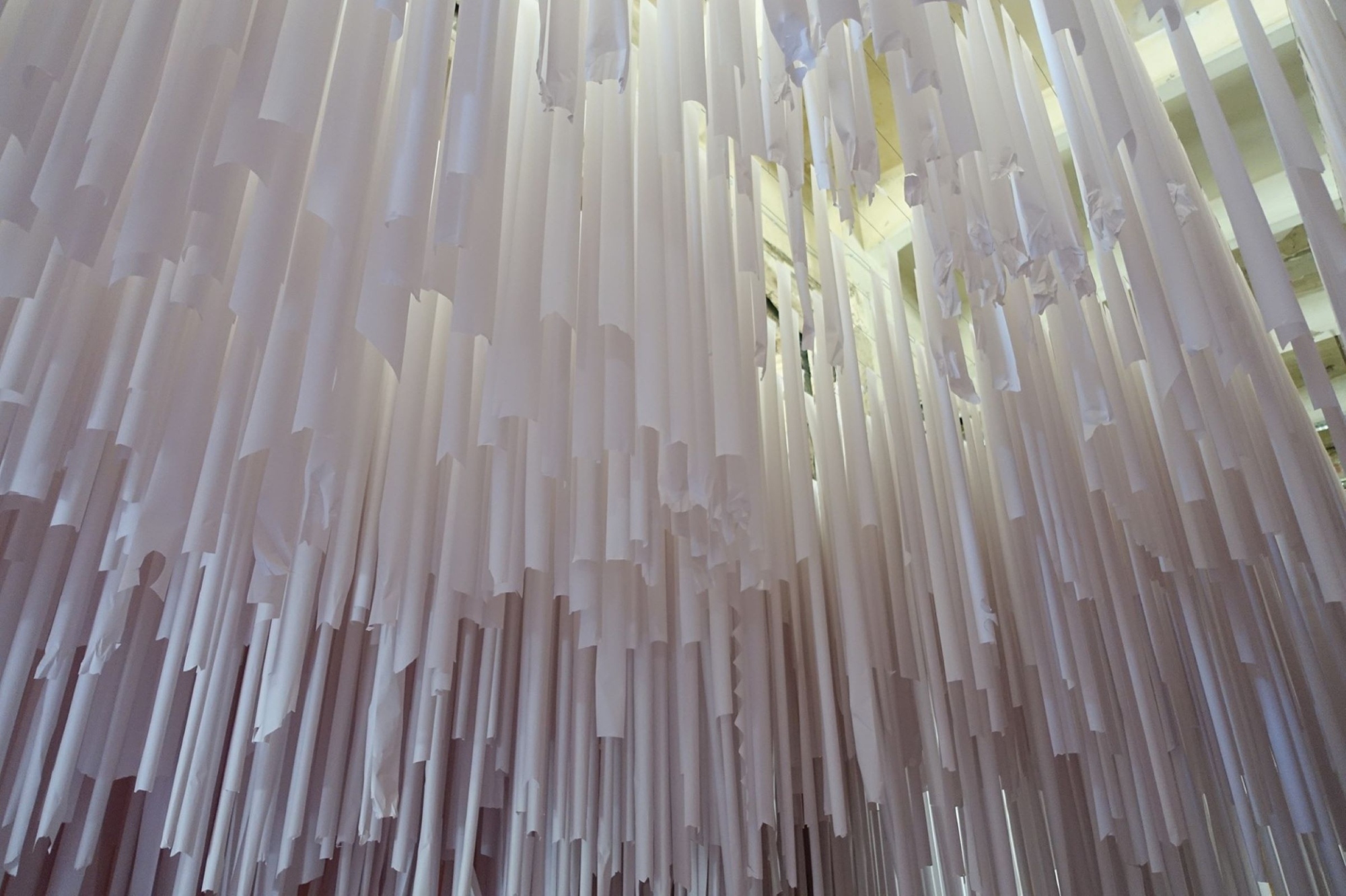 Image of the paper strips that are part of the installation