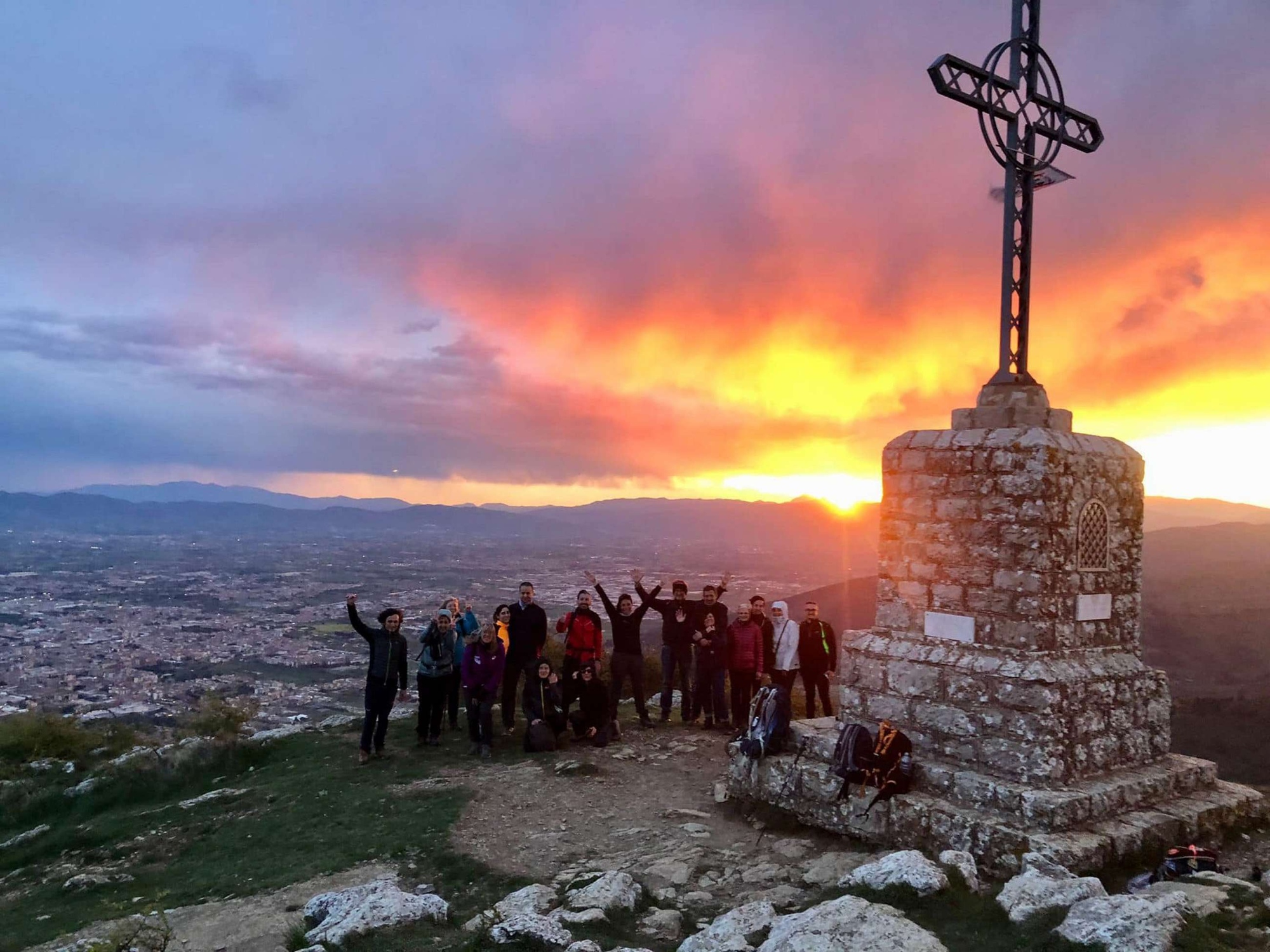 Sunset from the top of the Retaia mountain, a great classic of hiking in Prato