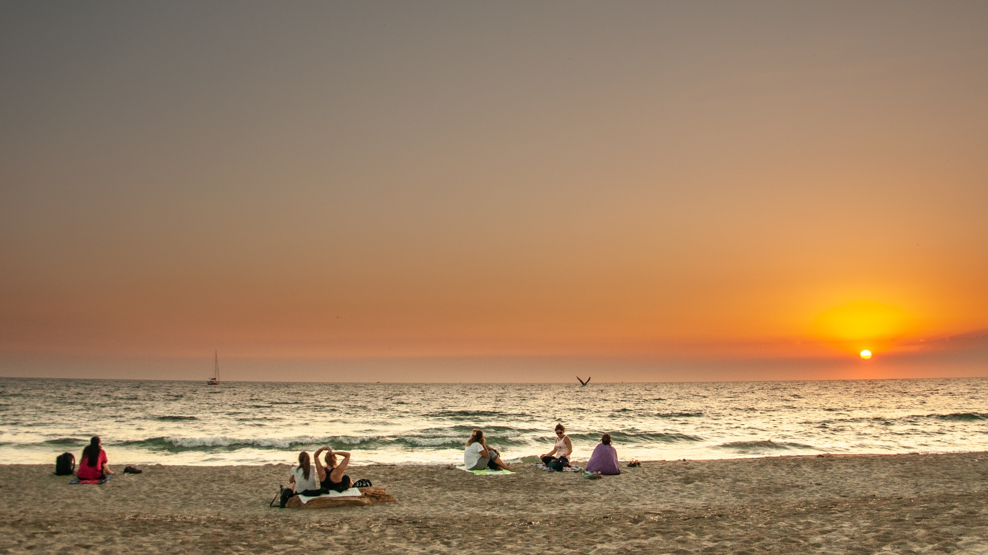 Tramonto a San Rossore sulla spiaggia del Gombo