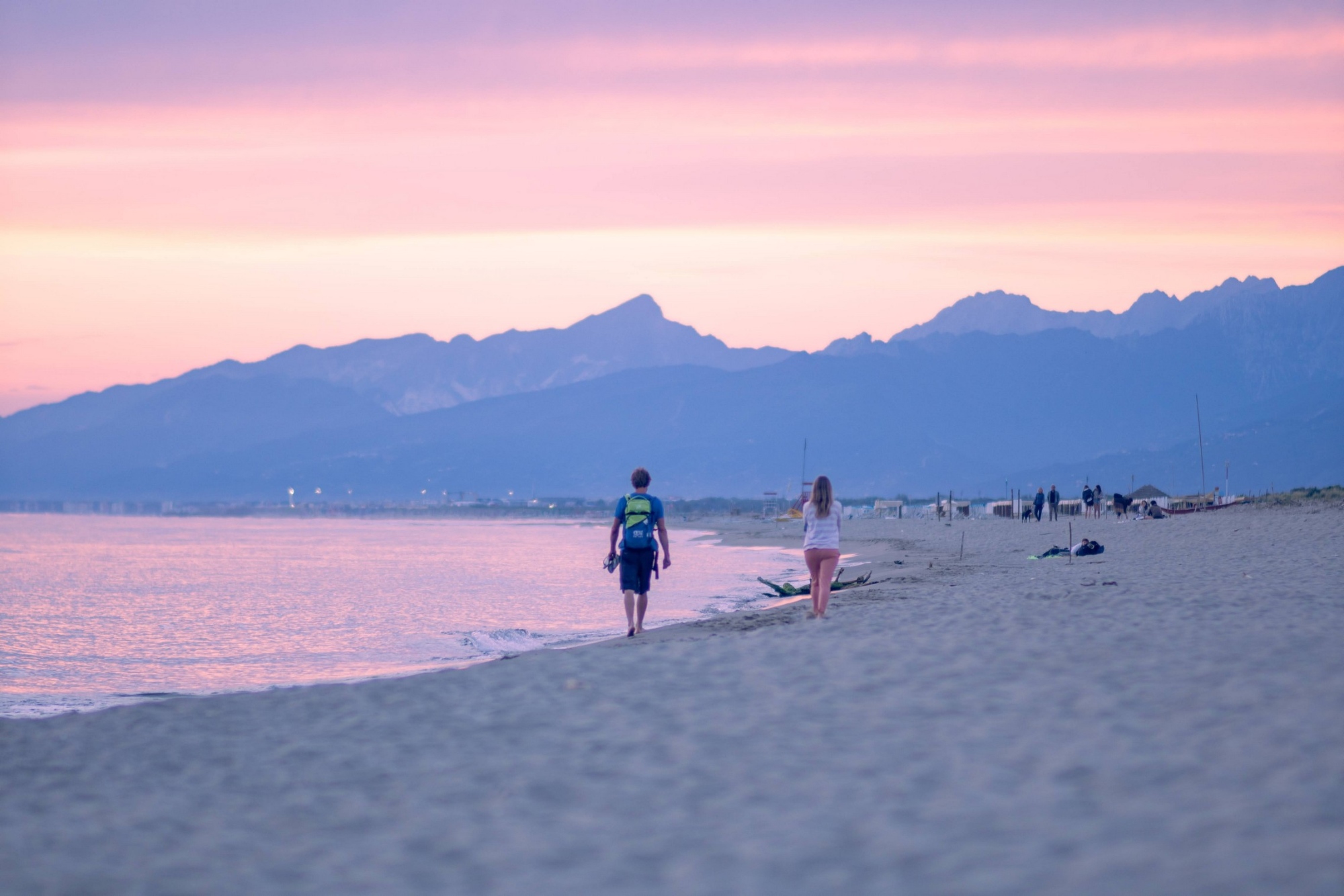 Marina di Vecchiano and the Apuan Alps