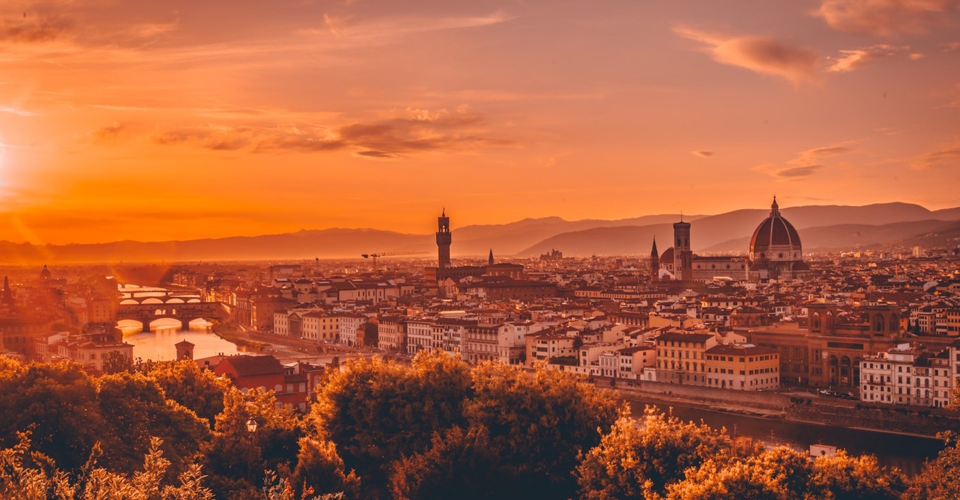 Ein wunderschöner Sonnenuntergang in Florenz