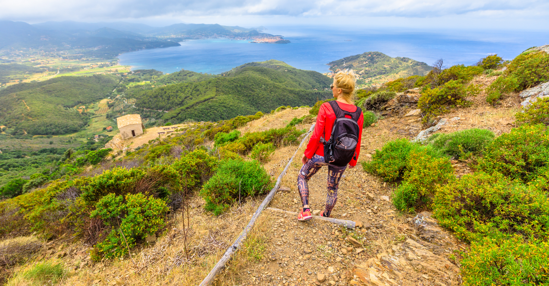 woman walking the path