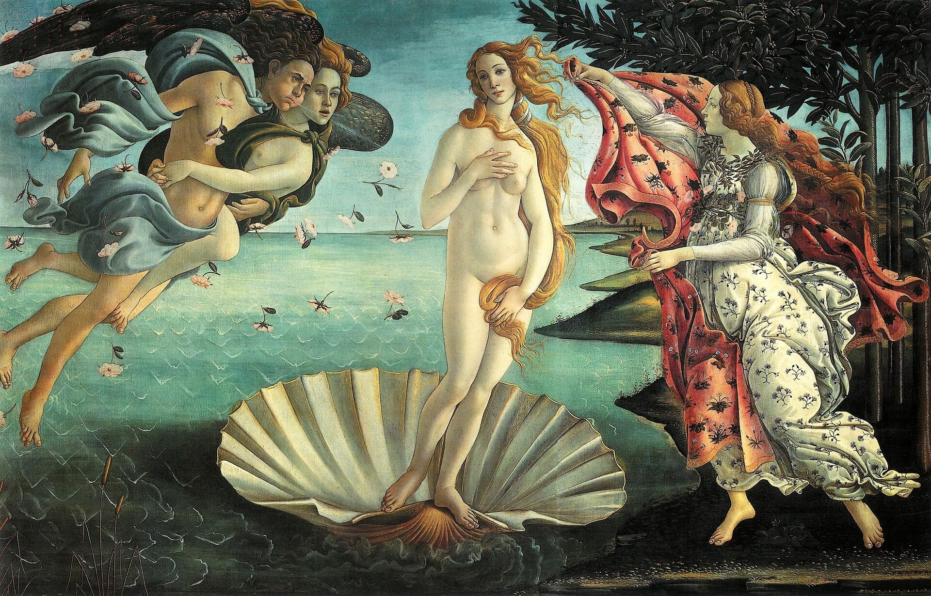 The great masterpieces of the Uffizi Gallery in Florence