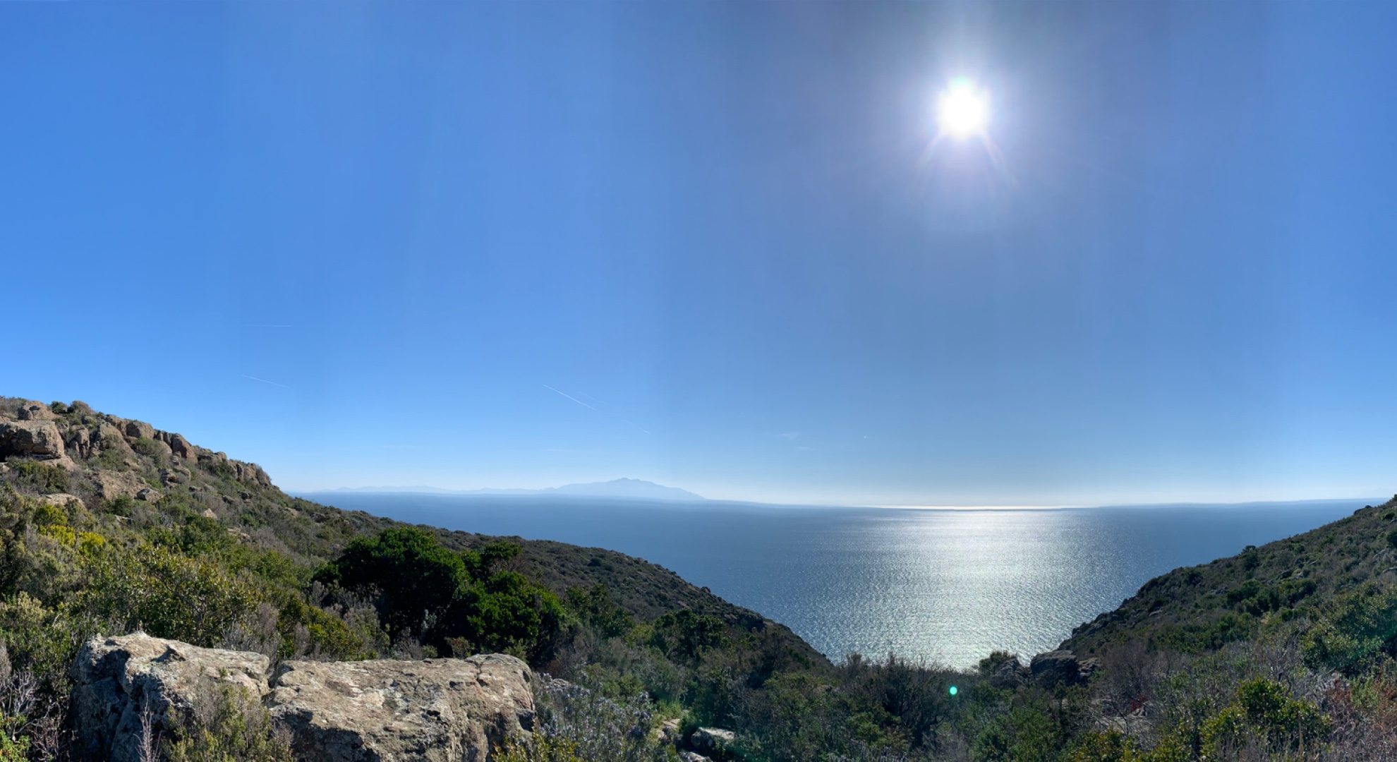 View from the Island of Capraia a view of the sea on a sunny day