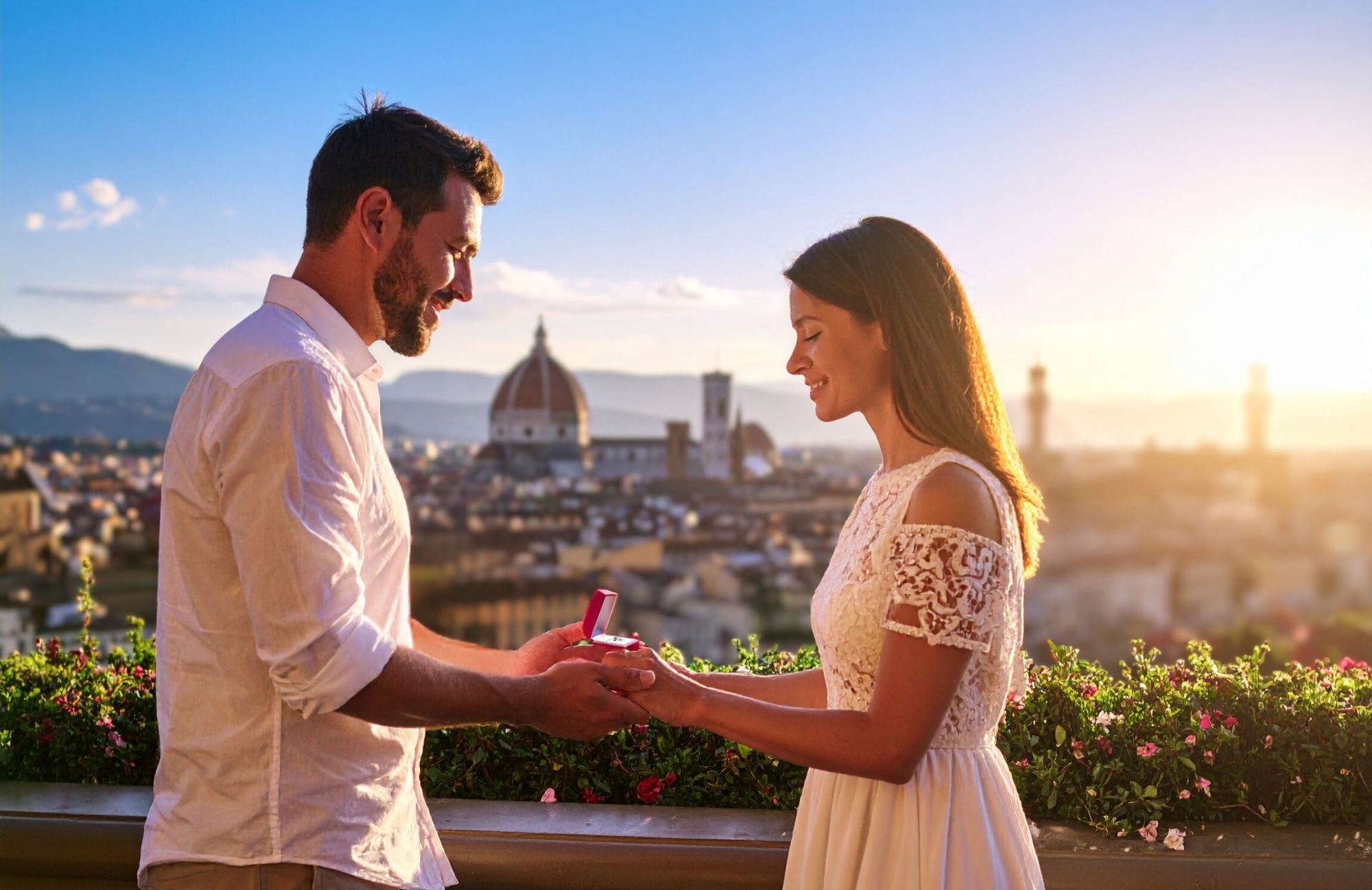 Una proposta di matrimonio romantica in Toscana e camera con vista
