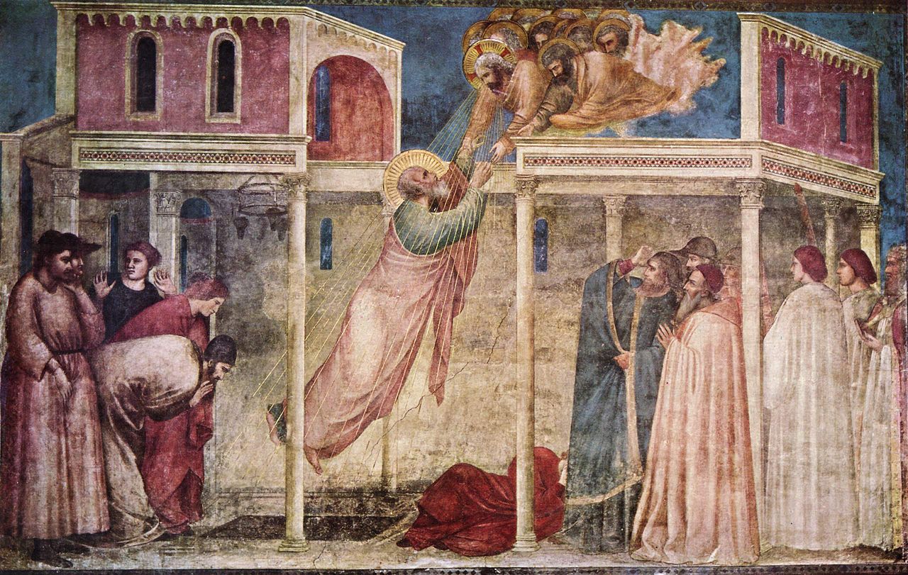 Ascensión de San Juan, Giotto, Capilla Peruzzi, Basílica de Santa Croce