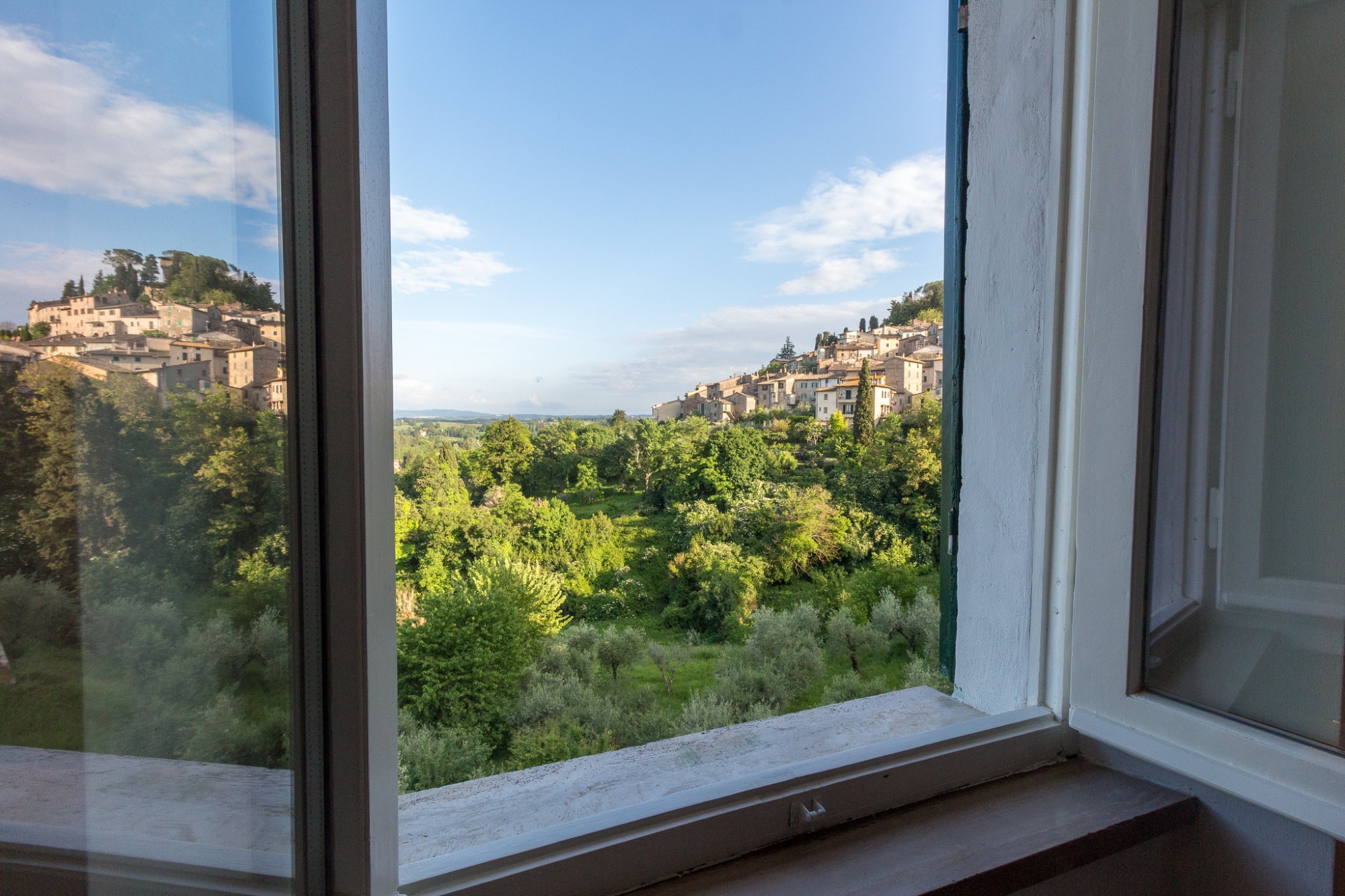 Tuscany as seen from the window of a house