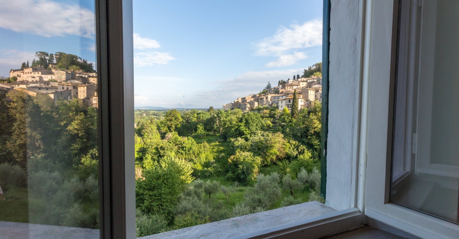 Tuscany as seen from the window of a house