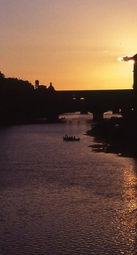 The river Arno at sunset