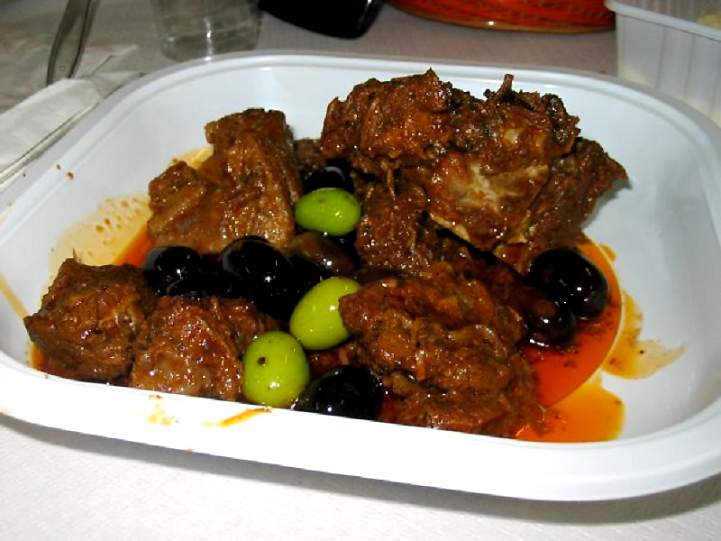 Wild boar with olives