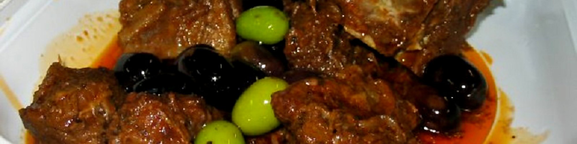 Wild boar with olives